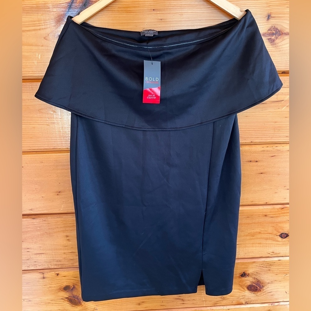 Bold elements Cut to Curve Sleeveless Black Dress L